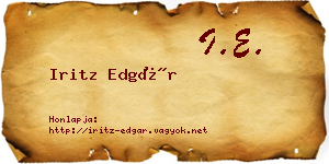 Iritz Edgár névjegykártya